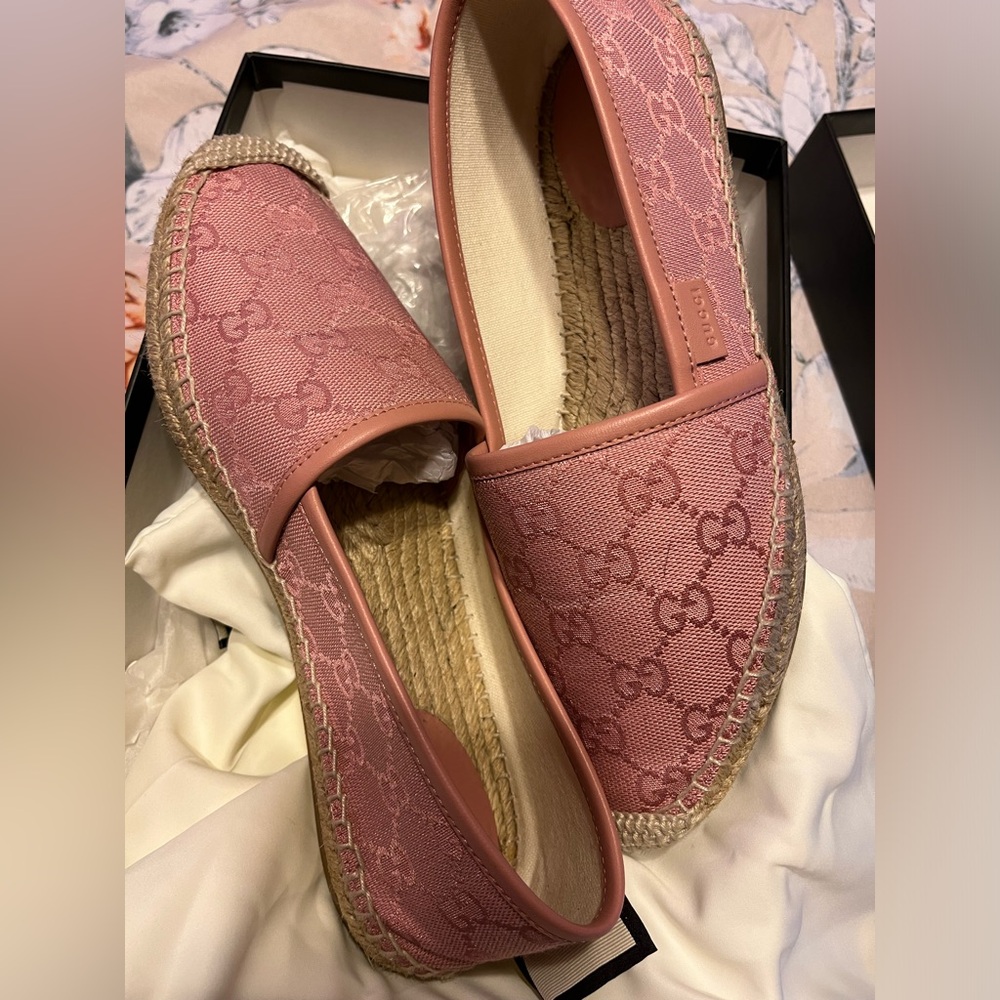 Blush authentic espadrilles with box and dust bag. Only worn twice